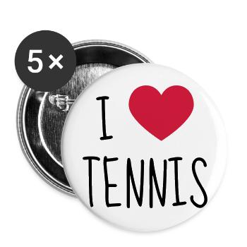 Tennis - Sport - Racket - Tennis Player - Tenis - Buttons groß 56 mm (5er Pack) - Weiß - Vorne