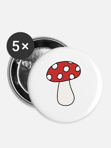 Pilz - Buttons groß 56 mm (5er Pack) - Weiß