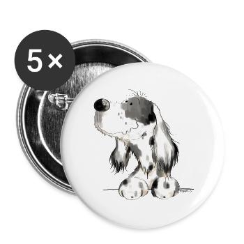Cadeau de bande dessinée Setter I Dogs - Lot de 5 grands badges (56 mm) - blanc - Devant