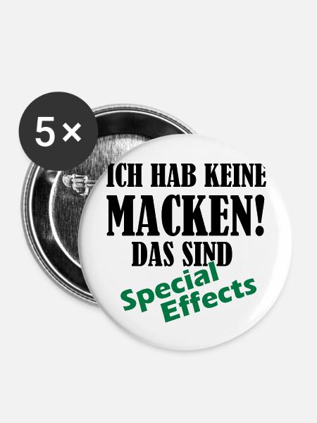 keine_macken_02 - Buttons groß 56 mm (5er Pack) - Weiß