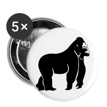 gorilla_001 - Lot de 5 grands badges (56 mm) - blanc - Devant