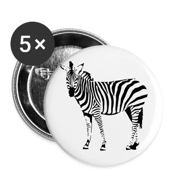 Zebra - Buttons groß 56 mm (5er Pack) - Weiß - Vorne