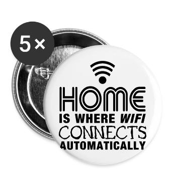 home is where the wifi connects automatically II - Buttons large 2.2''/56 mm (5-pack) - white - Front