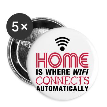 home is where the wifi connects automatically II2c - Buttons large 2.2''/56 mm (5-pack) - white - Front