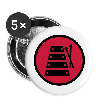 xylophone xylophoniste Musique Musicien Concert - Lot de 5 grands badges (56 mm) - blanc - Devant
