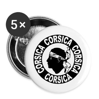 corse corsica 02 - Lot de 5 grands badges (56 mm) - blanc - Devant