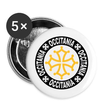 occitania 03 - Lot de 5 grands badges (56 mm) - blanc - Devant