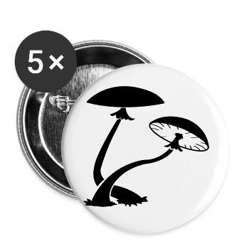 pilze_01 - Buttons large 2.2''/56 mm (5-pack) - white - Front