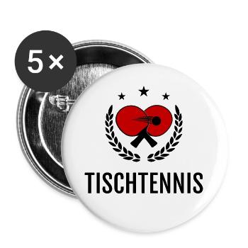 Chemise de tennis de table couronne de balle de raquette de tennis de table - Lot de 5 grands badges (56 mm) - blanc - Devant