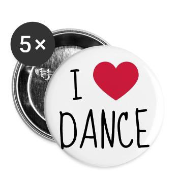 Danse Danseur Danseuse Ballet Opéra - Lot de 5 grands badges (56 mm) - blanc - Devant