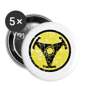 Atomic Vinyl 45rpm Nuklear Design - Buttons groß 56 mm (5er Pack) - Weiß - Vorne