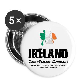 Kleeblatt - Irland Flagge - Buttons groß 56 mm (5er Pack) - Weiß - Vorne