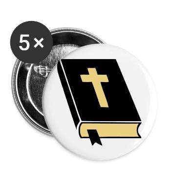 bibel_02 - Lot de 5 grands badges (56 mm) - blanc - Devant