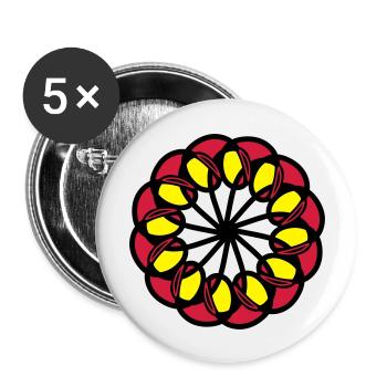 mandala - Buttons groß 56 mm (5er Pack) - Weiß - Vorne