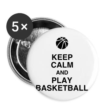 Basketball - Basket ball - Basket-ball - Baskette - Buttons large 2.2''/56 mm (5-pack) - white - Front