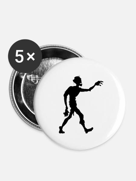 Zombie Walk - Buttons groß 56 mm (5er Pack) - Weiß