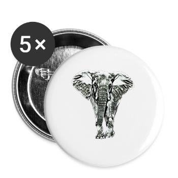 elephant - Buttons large 2.2''/56 mm (5-pack) - white - Front