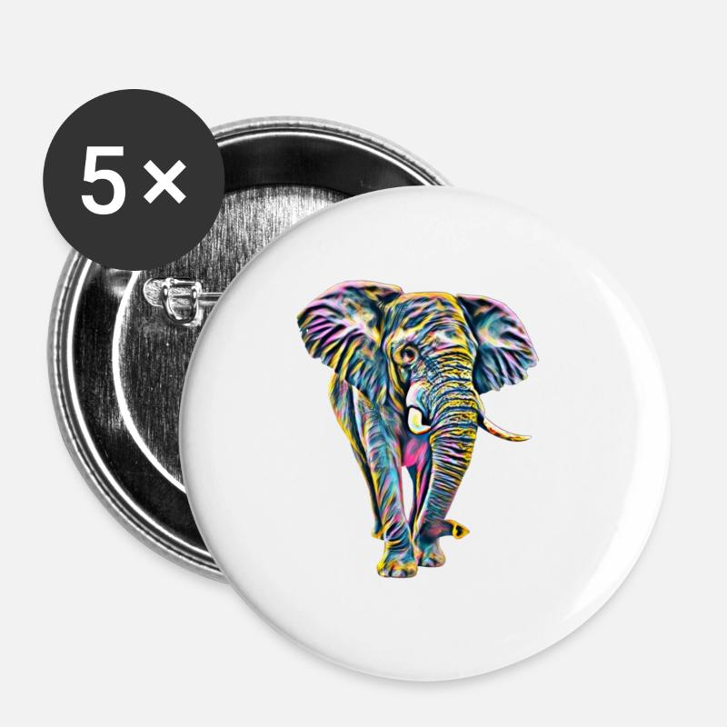 elephant - Buttons large 2.2''/56 mm (5-pack) - white