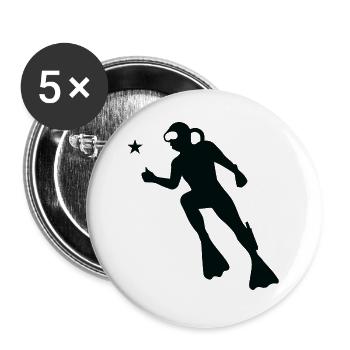 Diving - Shirt Holiday Sports Wetsuit Gifts - Buttons large 2.2''/56 mm (5-pack) - white - Front