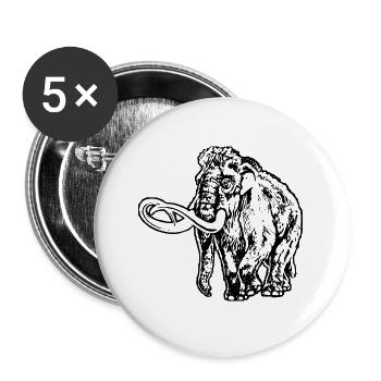 Mammut - Buttons groß 56 mm (5er Pack) - Weiß - Vorne