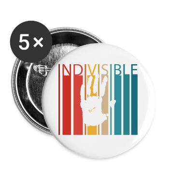 Indivisible Antirassismus Geschenk - Buttons groß 56 mm (5er Pack) - Weiß - Vorne