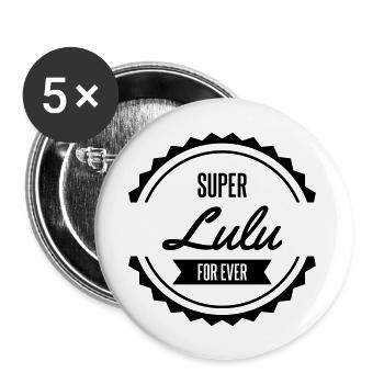 super lulu - Lot de 5 grands badges (56 mm) - blanc - Devant