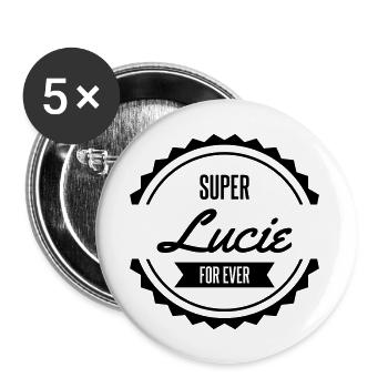 super lucie prénom - Lot de 5 grands badges (56 mm) - blanc - Devant