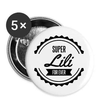 super lili naissance prénom noël anniversaire - Lot de 5 grands badges (56 mm) - blanc - Devant