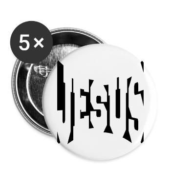 Cool logo design text jesus christ - Buttons large 2.2''/56 mm (5-pack) - white - Front