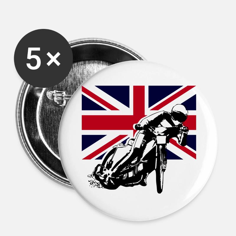 Speedway - Union Jack - Buttons large 2.2''/56 mm (5-pack) - white