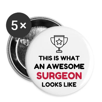 Doctor Arzt Surgeon Chirurg Surgery Chirurgie - Buttons large 2.2''/56 mm (5-pack) - white - Front