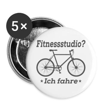Fahrrad- Shirt Radsport Rennrad Trikot Geschenk - Buttons groß 56 mm (5er Pack) - Weiß - Vorne
