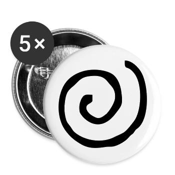 Spirale rund - Buttons groß 56 mm (5er Pack) - Weiß - Vorne
