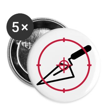 Tiler Tiling Fliesenleger Carreleur Carrelage - Buttons large 2.2''/56 mm (5-pack) - white - Front