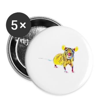 rat - Buttons large 2.2''/56 mm (5-pack) - white - Front