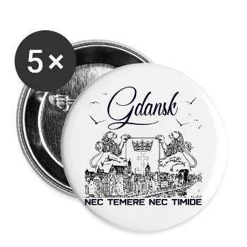 Gdansk - Lot de 5 grands badges (56 mm) - blanc - Devant