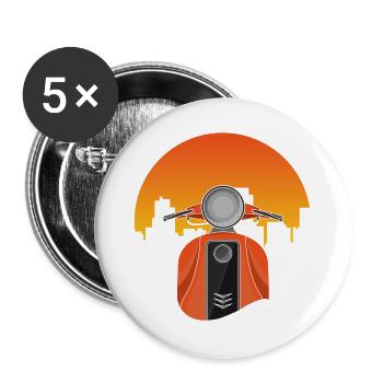 Altes Moped - Buttons groß 56 mm (5er Pack) - Weiß - Vorne
