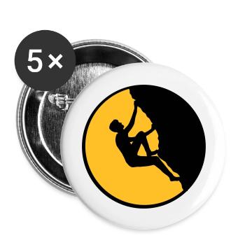 nuit lune rond cercle mur raide sommet freeclimber - Lot de 5 grands badges (56 mm) - blanc - Devant