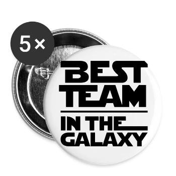 BEST TEAM IN THE GALAXY - Buttons groß 56 mm (5er Pack) - Weiß - Vorne