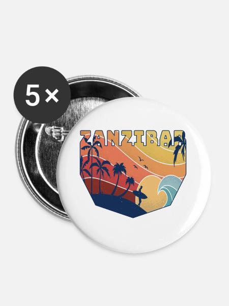 Surfer Design / Geschenk - Buttons groß 56 mm (5er Pack) - Weiß