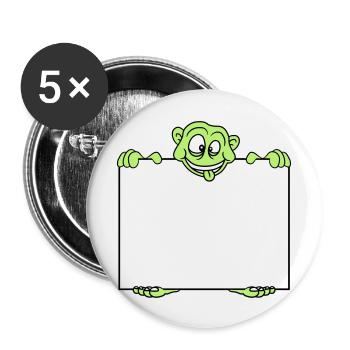 shield monster hold text box write blank fl - Buttons large 2.2''/56 mm (5-pack) - white - Front