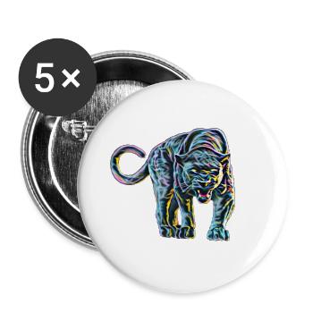 Panther - Buttons groß 56 mm (5er Pack) - Weiß - Vorne