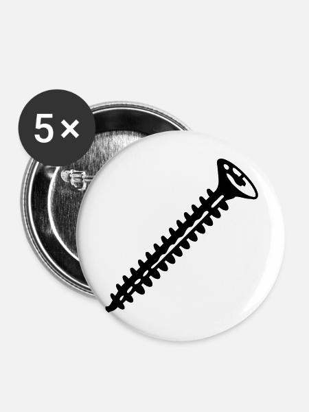 Schraube - Buttons groß 56 mm (5er Pack) - Weiß