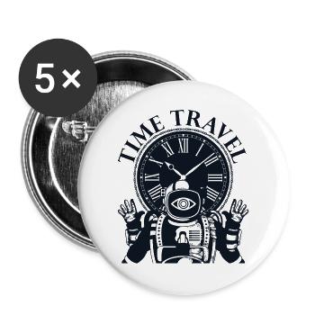 Time travel time machine future Futuristic city - Buttons large 2.2''/56 mm (5-pack) - white - Front