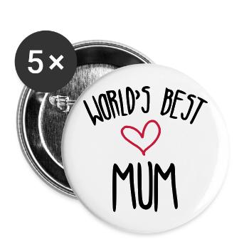 Mum / Mom / Baby / Mummy / Mother's day / Birth - Buttons large 2.2''/56 mm (5-pack) - white - Front