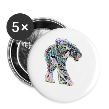 Säbelzahntiger - Buttons groß 56 mm (5er Pack) - Weiß - Vorne