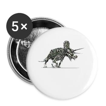 Triceratops - Buttons groß 56 mm (5er Pack) - Weiß - Vorne