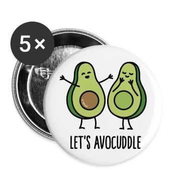 Let's avocuddle - Buttons large 2.2''/56 mm (5-pack) - white - Front
