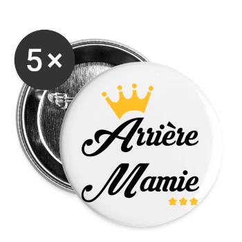 Großmütter / Oma / Mami / Großmutter / Mamy - Buttons groß 56 mm (5er Pack) - Weiß - Vorne