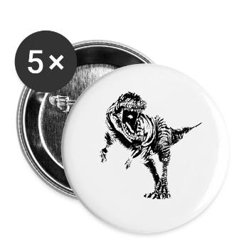 Tyrannosaurus Rex - Buttons groß 56 mm (5er Pack) - Weiß - Vorne